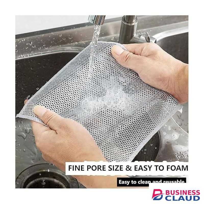 Non-Scratch Wire Dishcloth for Washing Dishes, Multifunctional Wire Dishwashing Rags for Wet and Dry, Easy Rinsing Reusable Wire Cleaning Cloth for Kitchen, Sinks, Pots, Pans-10pcs