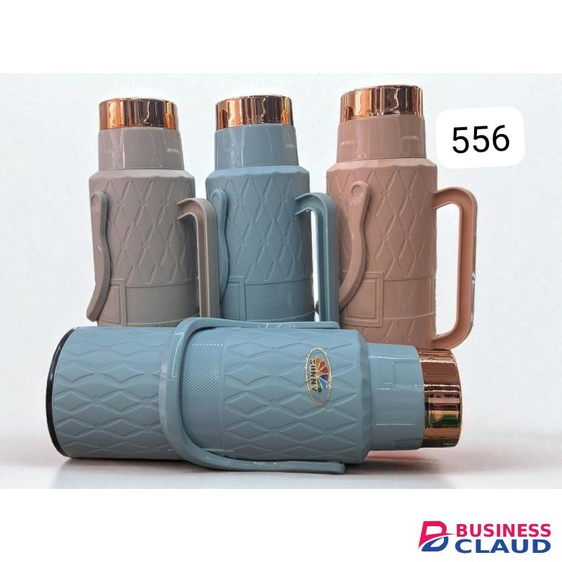 2L Hot And Cold Plastic Flask With Golden Cup