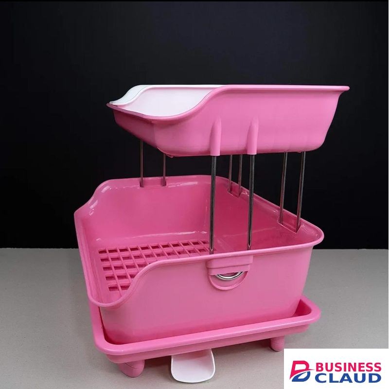 2Tier Plastic Dish Drainer Rack Organizer