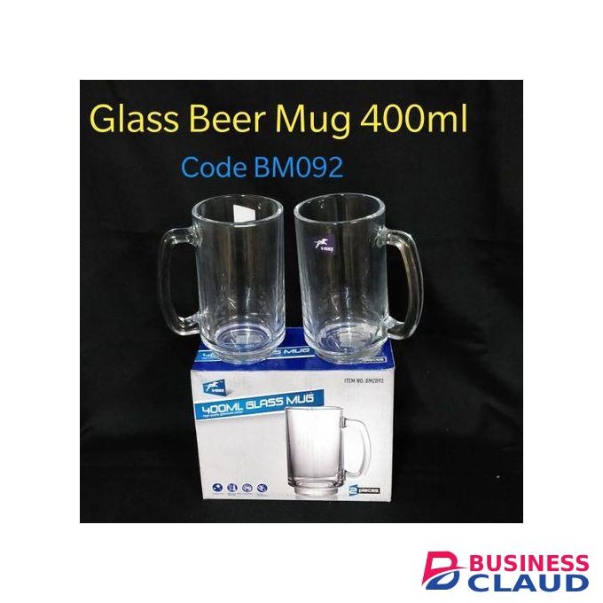 2pcs Glass Beer/Wine Mug With A Handle