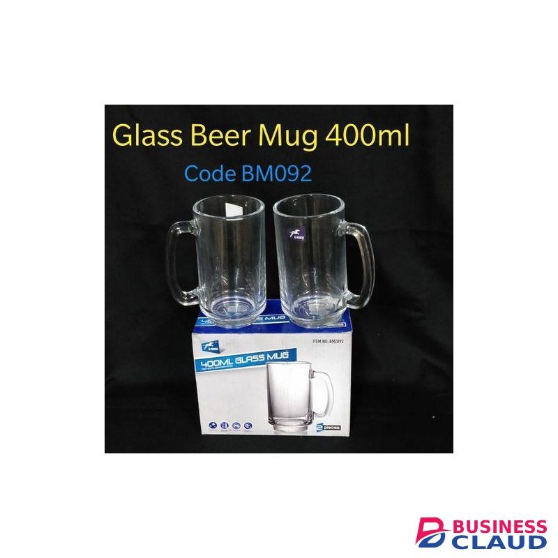 2pcs Glass Beer/Wine Mug With A Handle