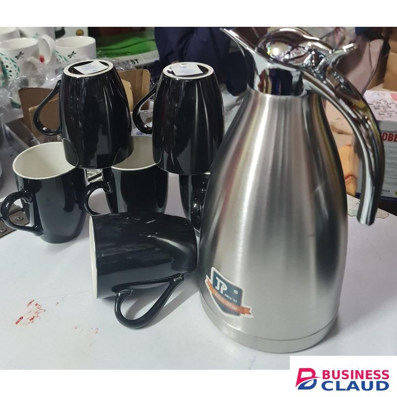 JP 6 Pc Tea Mugs + 2 L Flask