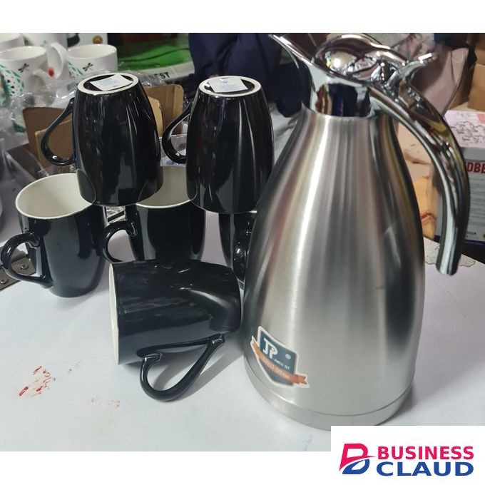 JP 6 Pc Tea Mugs + 2 L Flask