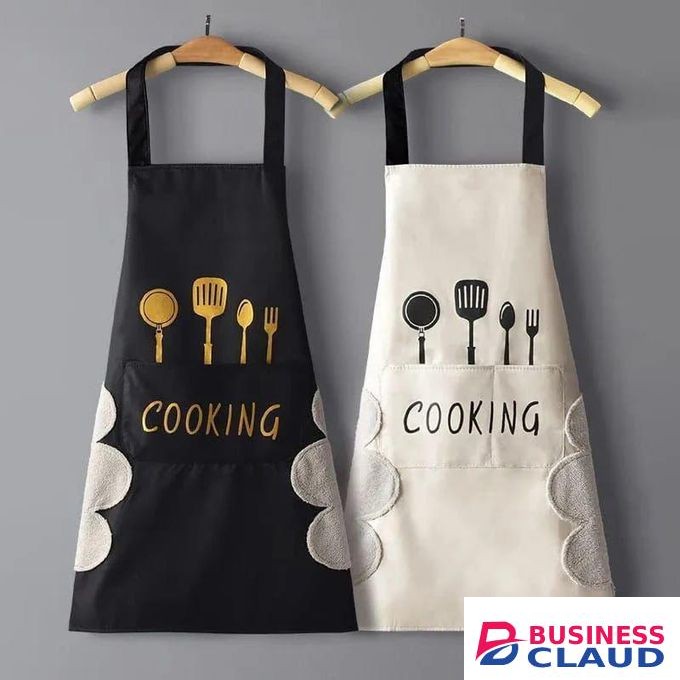 Kitchen Apron Chefs Kitchen Apron Waterproof with BBQ Apron Unisex Pockets Aprons for Cooking Restaurant 2PCS
