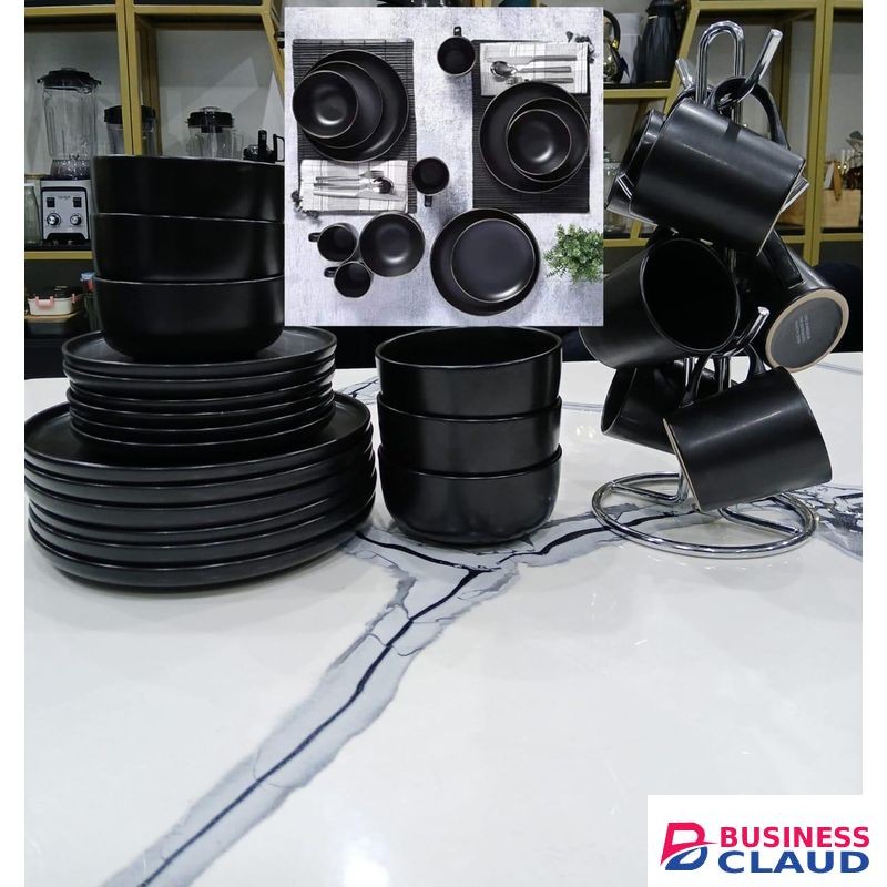 NEW ARRIVALS: 24PCS ALL BLACK DINNER SET.