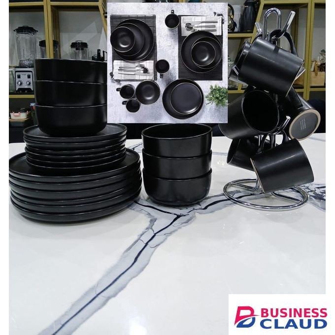 NEW ARRIVALS: 24PCS ALL BLACK DINNER SET.