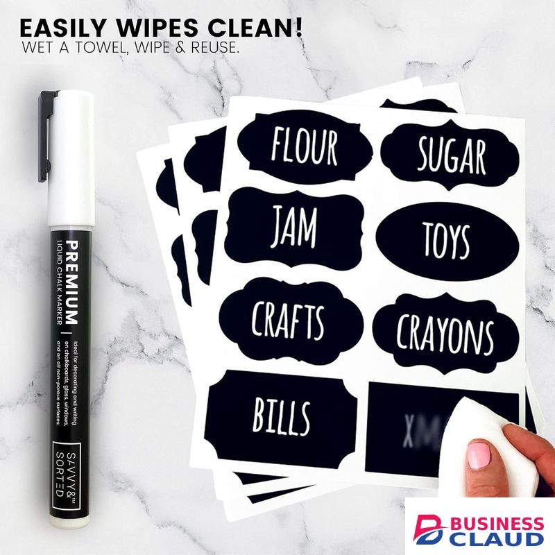 80pcs Reusable Chalkboard Pantry Organizing Labels with Pen