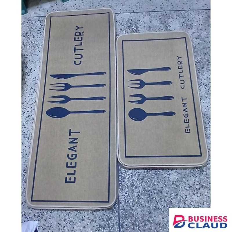 2PC Non Slip Rubber Back Kitchen Mats