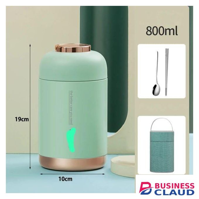 SN-5052 Sensan 800ml Thermos Food Flask Travel Jar Premium Stainless Steel Vacuum Insulated Portable Lunch Container for Hot & Cold Foods