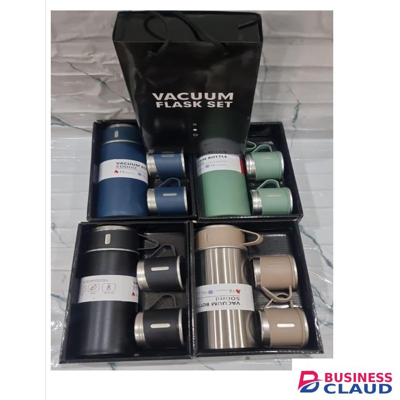 Non Breakable 500ML Flask Gift Set With 2 Cups OF 130ML