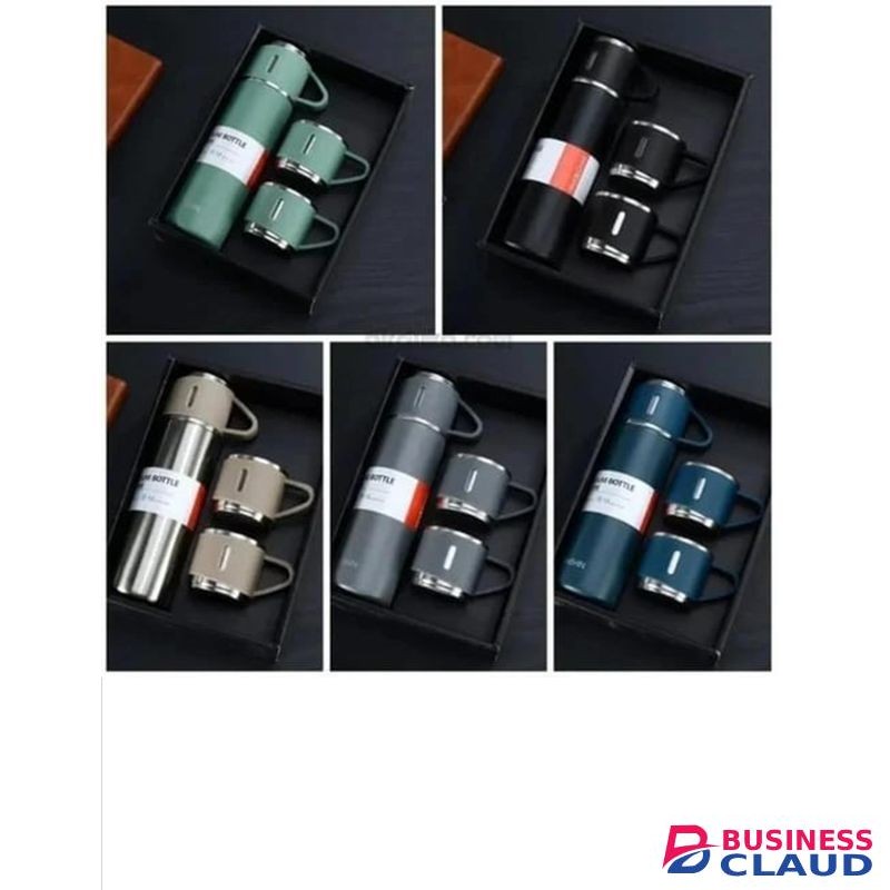 Non Breakable 500ML Flask Gift Set With 2 Cups OF 130ML