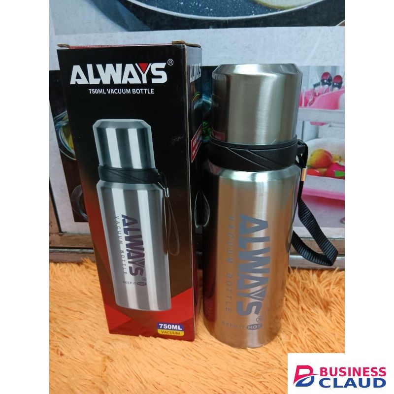 Always 1L Stainless Steel Vacuum Flask Bottle With Strap