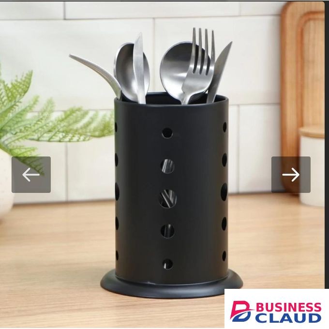 Black stainless steel cutlery holder