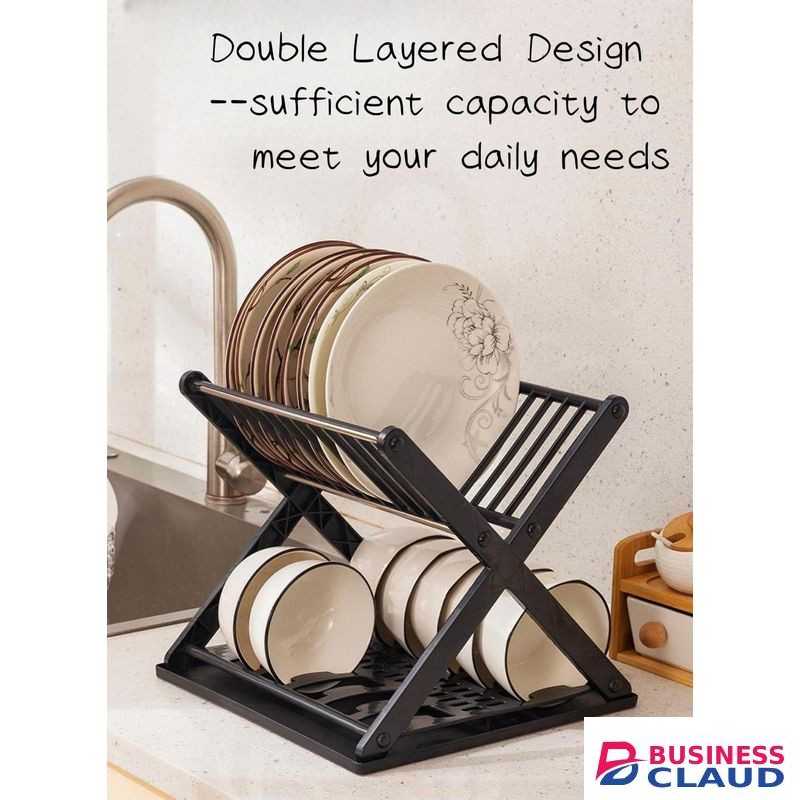 X folding Dish Drain Rack-X Shape Foldable Dish Drainer Rack