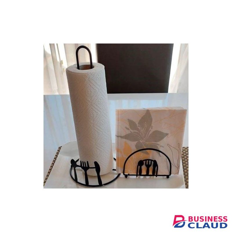 Matt Table Serviette Holder + Napkin Holder + Table Serviette with Red Heart Print (3 PIECES)
