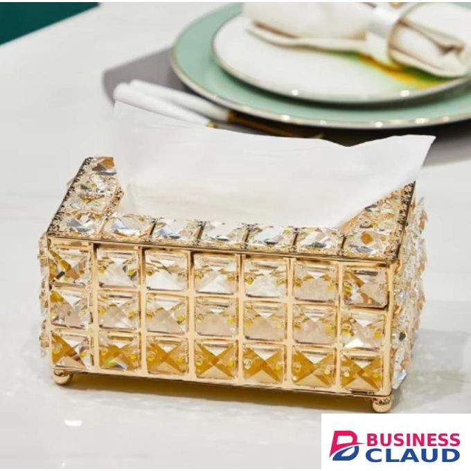 Gold Coated Serviette Tissue Napkin Box Holder