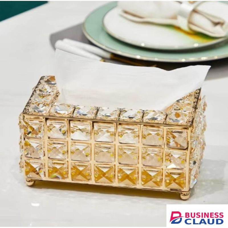 Gold Coated Serviette Tissue Napkin Box Holder