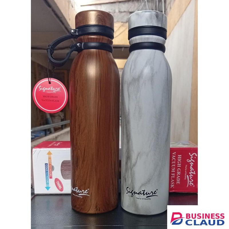 Signature 750ml Wooden Marble Pattern Vacuum Bottle Flask