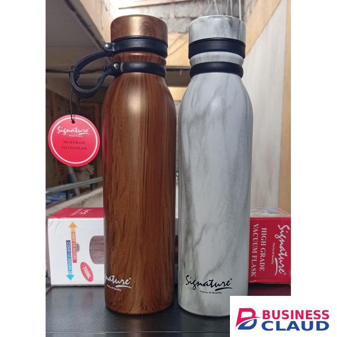 Signature 750ml Wooden Marble Pattern Vacuum Bottle Flask