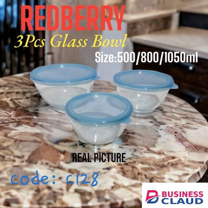Redberry 3Pcs Glass Bowl