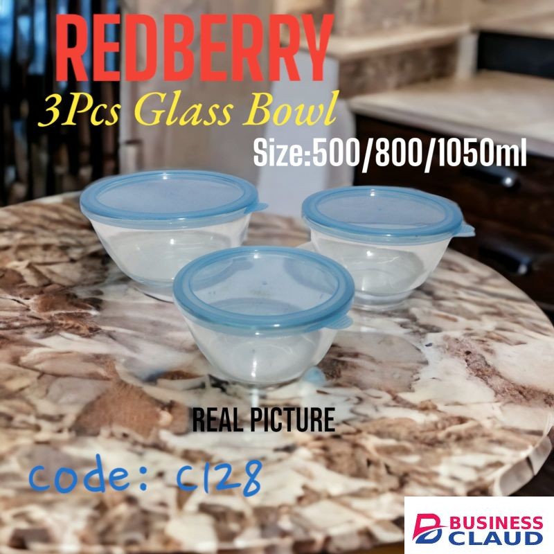 Redberry 3Pcs Glass Bowl