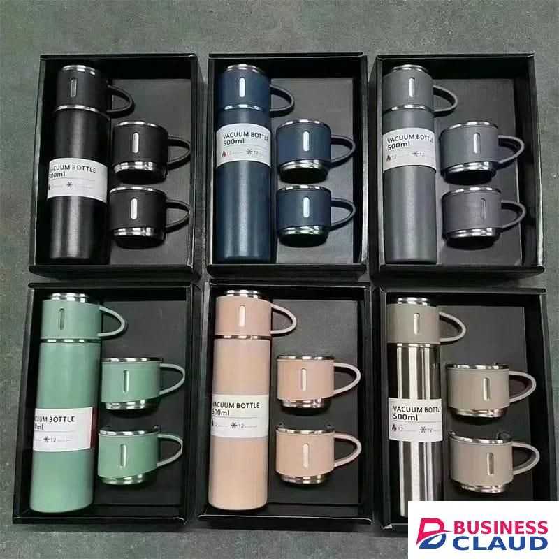VACUUM FLASK Non-breakable Flask Gift Set 500ml With 2 Cups
