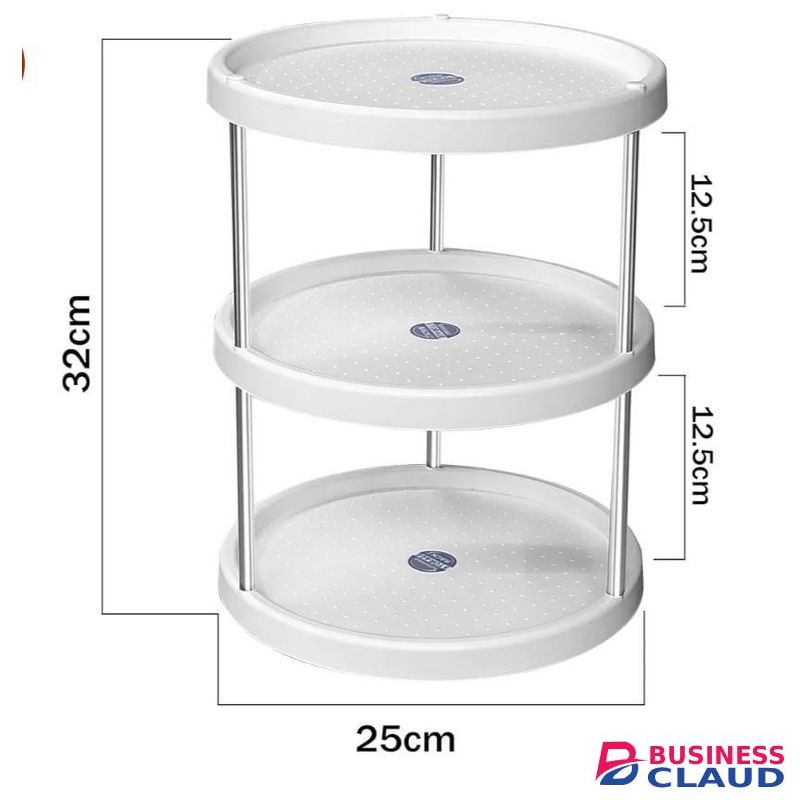 Rotating Storage Shelves Rack For Kitchen, 3-Tier Multi Layer Removable Basket