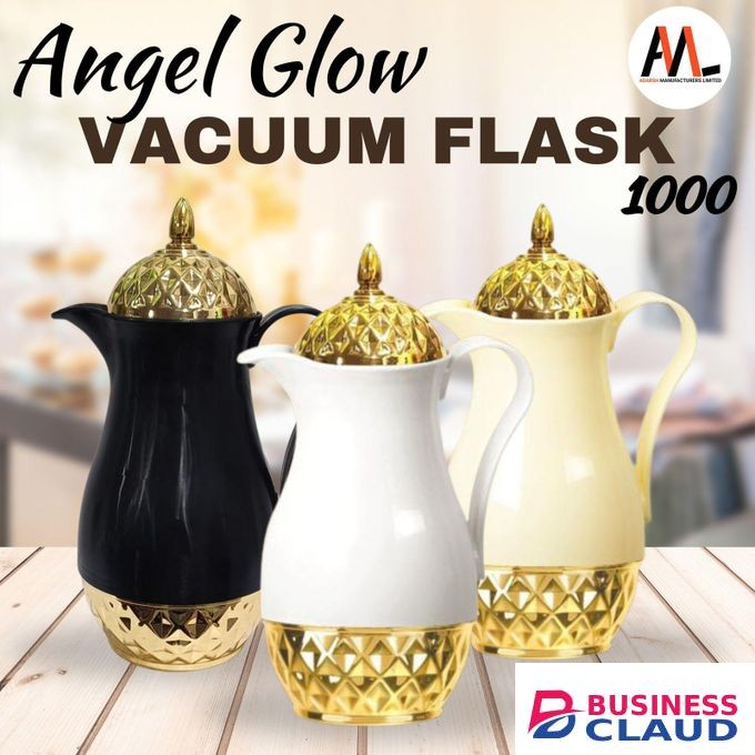 ANGEL GLOW 1000 Vacuum Flask Premium Insulated Stainless Steel Bottle for Hot and Cold Drinks Travel Thermos Durable Leak-Proof Portable Water Bottle 1L