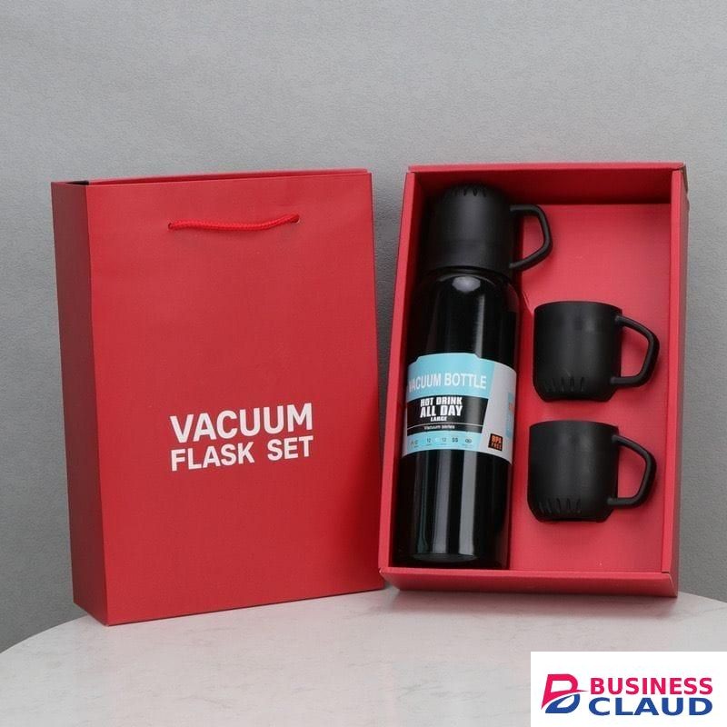 Vacuum flask set plus 3 cups