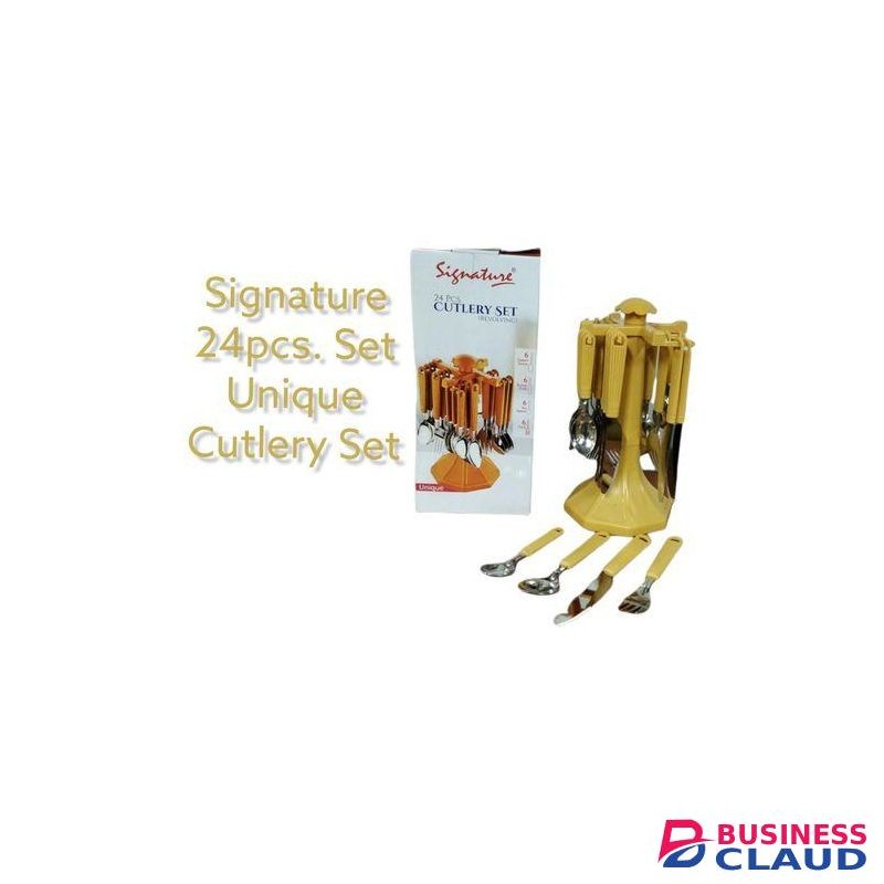Signature 24pcs Unique Cutlery Set With Plastic Handle And Stand