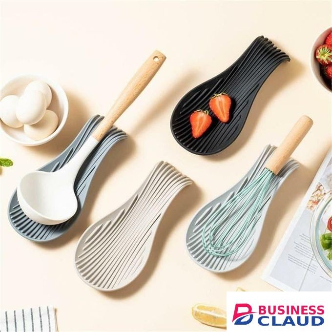 Heat Resistant Flexible Spoon Rest – Durable Kitchen Utensil Holder (Random Colors)