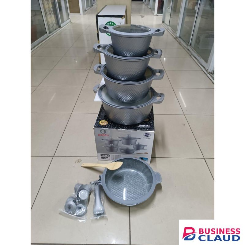 11pcs BOSCH NONSTICK COOKWARE WITH SILICONE LIDS.