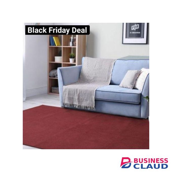 Mac Carpet Luxurious Maroon Area Rug Carpet + FREE Door Mat – Stylish Carpets & Perfect for Modern Living Rooms Floor Mat