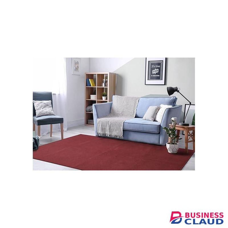 Mac Carpet Luxurious Maroon Area Rug Carpet + FREE Door Mat – Stylish Carpets & Perfect for Modern Living Rooms Floor Mat