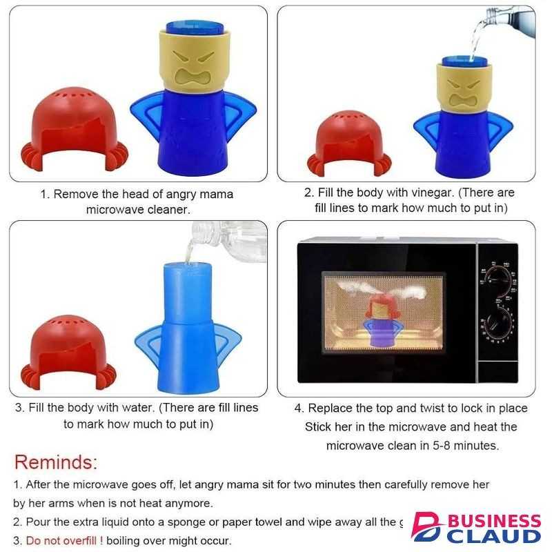 Angry Mama Microwave Cleaner Microwave Oven Steam Cleaner Doll for Home, Kitchen and Office Easily Crud Steam Cleans Add Vinegar and Water Angry Mama.