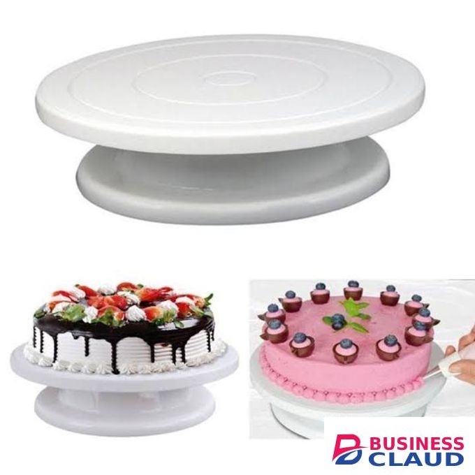 White Cake Turntable/ Cake Rotating Plate