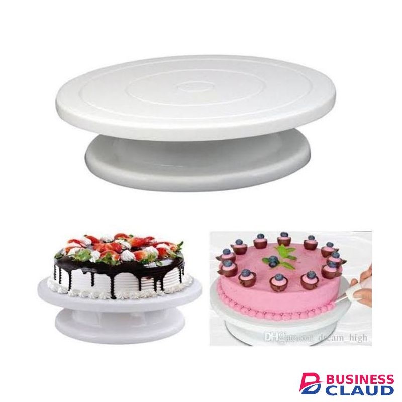 White Cake Turntable/ Cake Rotating Plate
