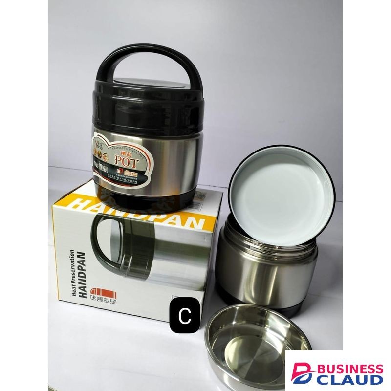 Food Flask / Hand Pan 1400ml Stainless Steel Hot & Cold Food Container with Leak-Proof Lid and Carry Handle