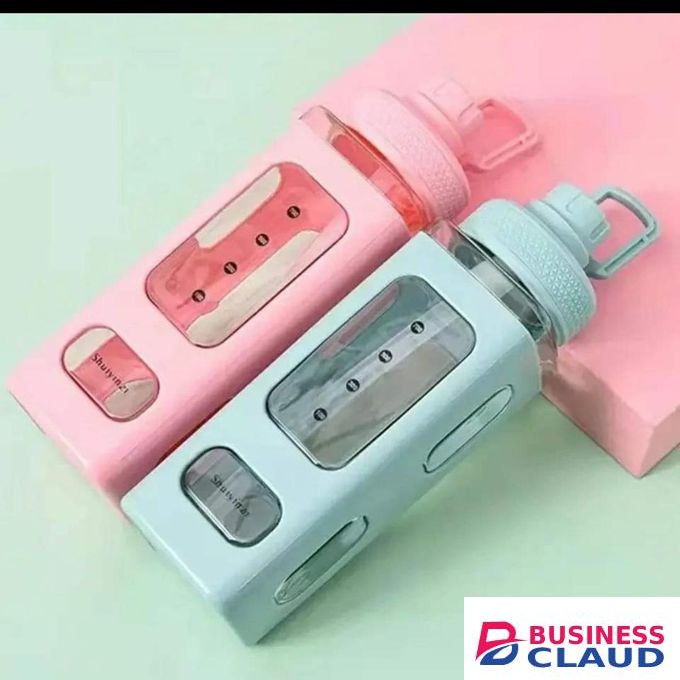 Corner Plastic Water Bottle With Straw