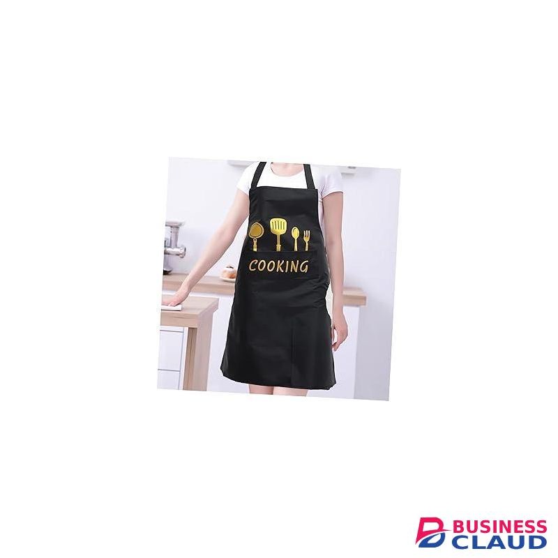 Fancy Waterproof Kitchen Apron with Coral Fleece Hand Towels & Utility Pocket – 4 Colours