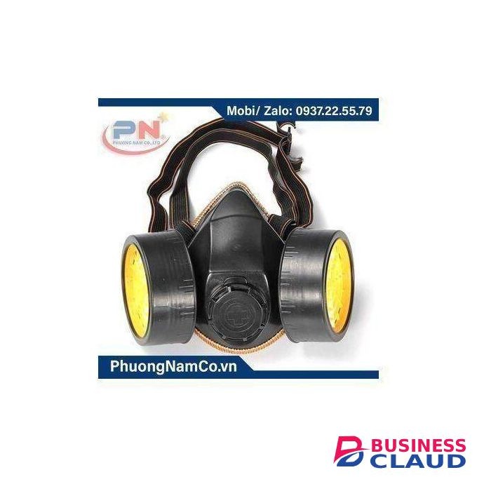 Chemical Mask/Health Gas Respirator Reusable Mask Respirator Double Nozzle Chemical Respirator Gas Mask Dust Mask With 2 Central Respiratory Valves & Adjustable Strap & Replaceable Filter Cartridges