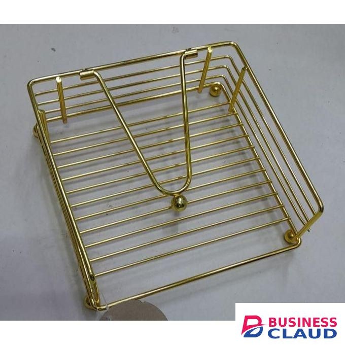 Golden Metallic Napkin /serviette Holder,with Flip Close & Bamboo Base For Kitchen Countertop ,Dining Room, Tabletop Decor