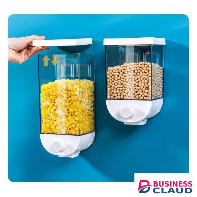 1kg (single pc) Wall Mounted Separate Rice Bucket Kitchen Cereal Dispenser Transparent Grain Jar Food Storage Box Container Sealed Tanks
