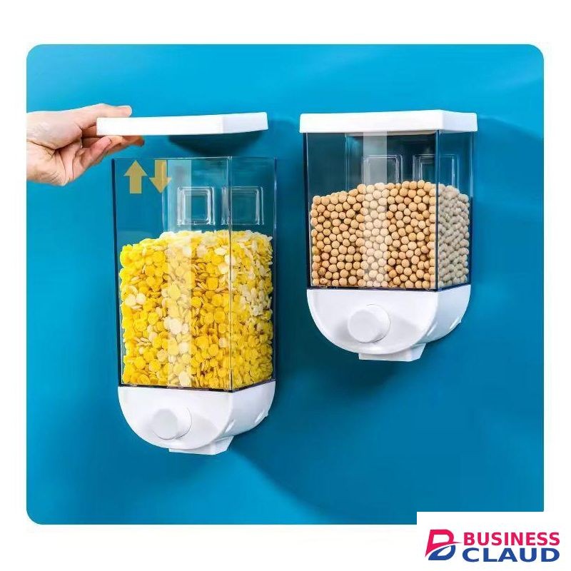 1kg (single pc) Wall Mounted Separate Rice Bucket Kitchen Cereal Dispenser Transparent Grain Jar Food Storage Box Container Sealed Tanks