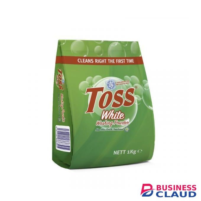 Toss White Detergent Powder Sachet 1kg Effective Hand Wash Laundry Powder Removes Tough Stains & Gentle on Hands