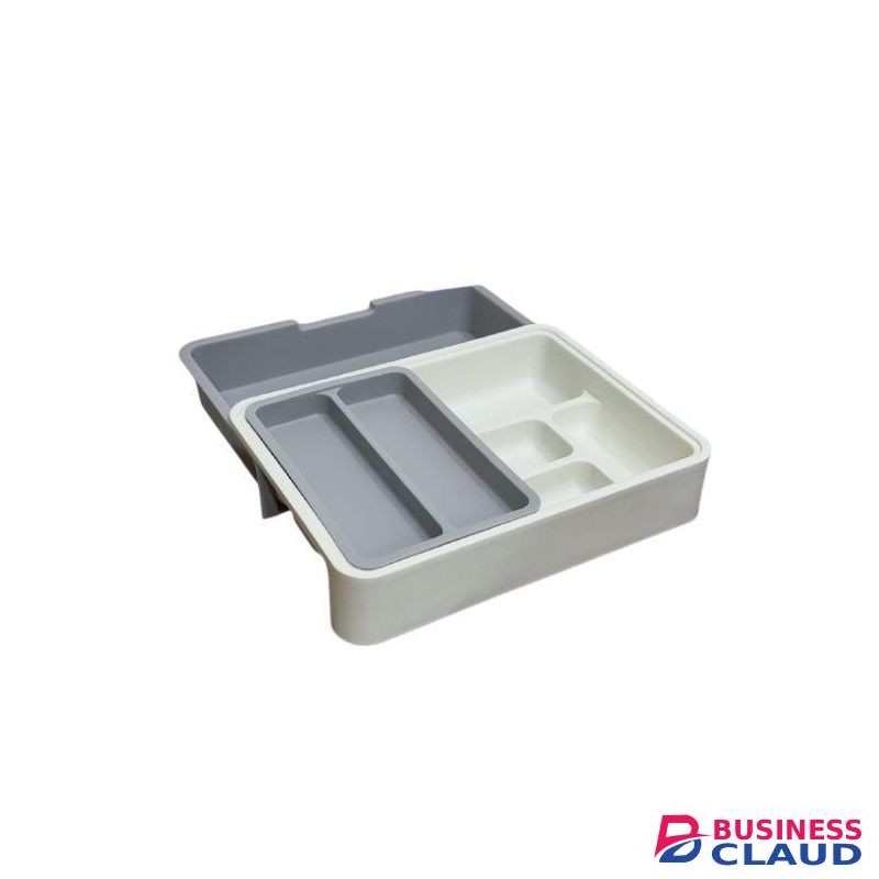 Kitchen Drawer Organizer Tray Cutlery Knife Spoon - Gray