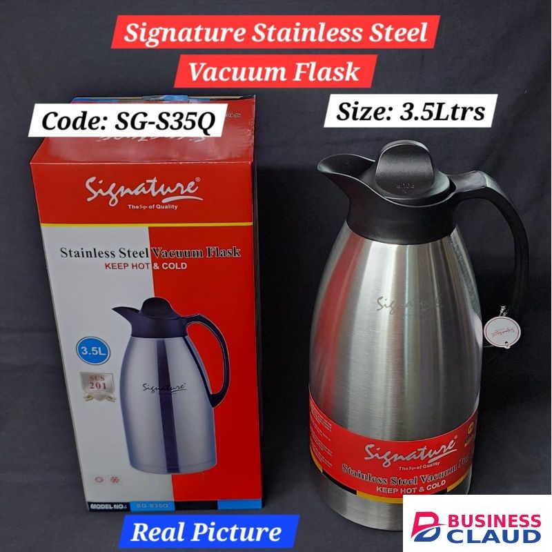 Signature Signature, Stainless Steel Kettle/Jug 3.5L Large Capacity Hot Cold Beverage Durable Modern Design