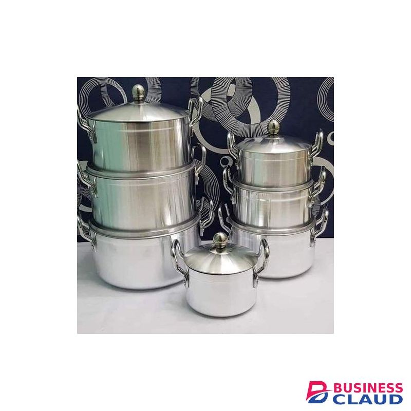 14pcs Shinny Polished Stainless Steel Sufuria With Lids