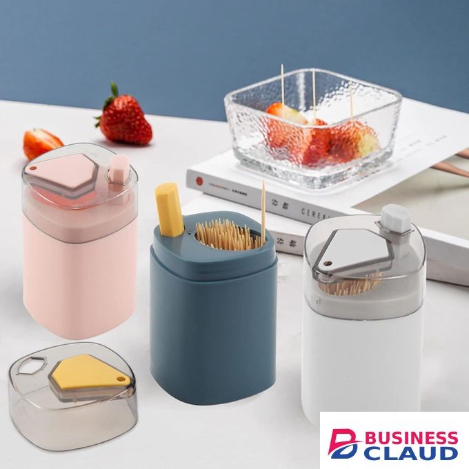 Toothpick Holder Dispenser, Pop-Up Automatic Toothpick Dispenser for Kitchen Restaurant Thickening Toothpicks Container Pocket