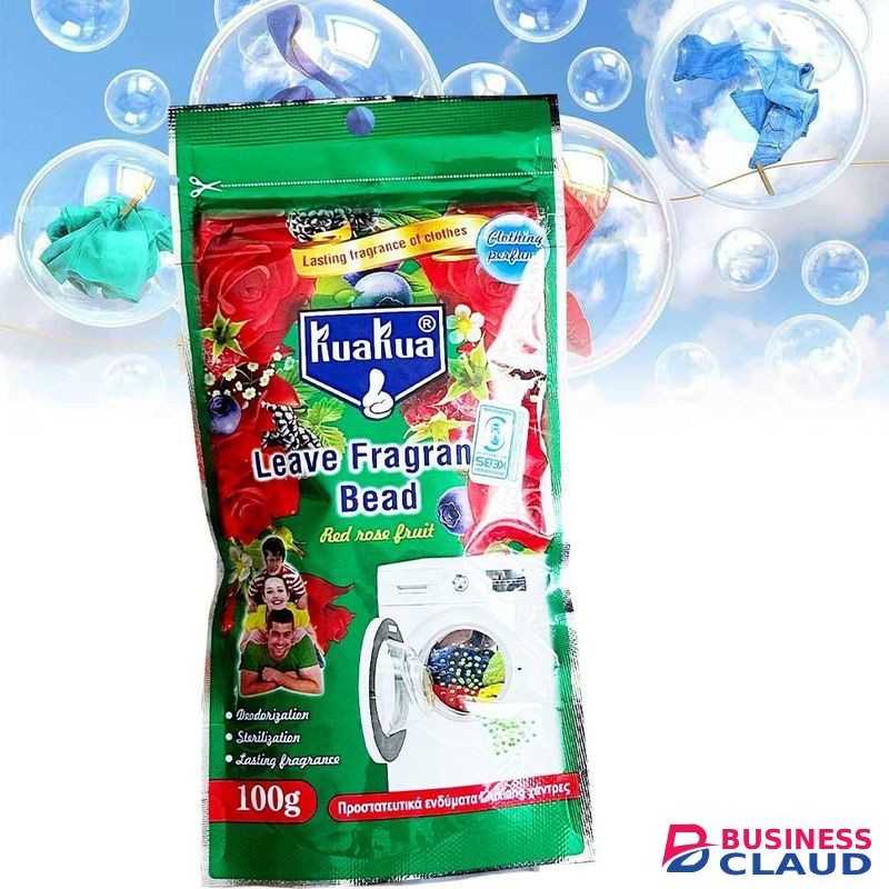 KUAKUA Red Rose Fruit Leave Fragrance Bead - Long-Lasting Freshness for Laundry 100g Scented Beads for Clothes, Odor Removal & Fresh Fragrance Booster Detergent Use Perfume Care Wearing Diffuser Clothes